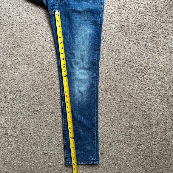 American Eagle Jeans Mens 28x29 Slim Straight Blue Light Wash Denim Mid Rise - Picture 11 of 14